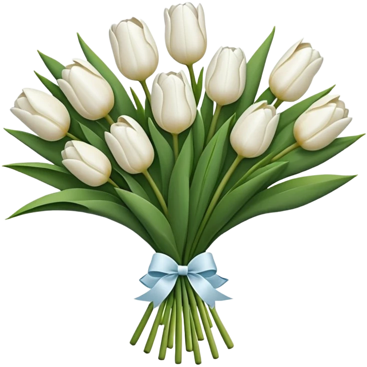 A bouquet of white tulips  emoji