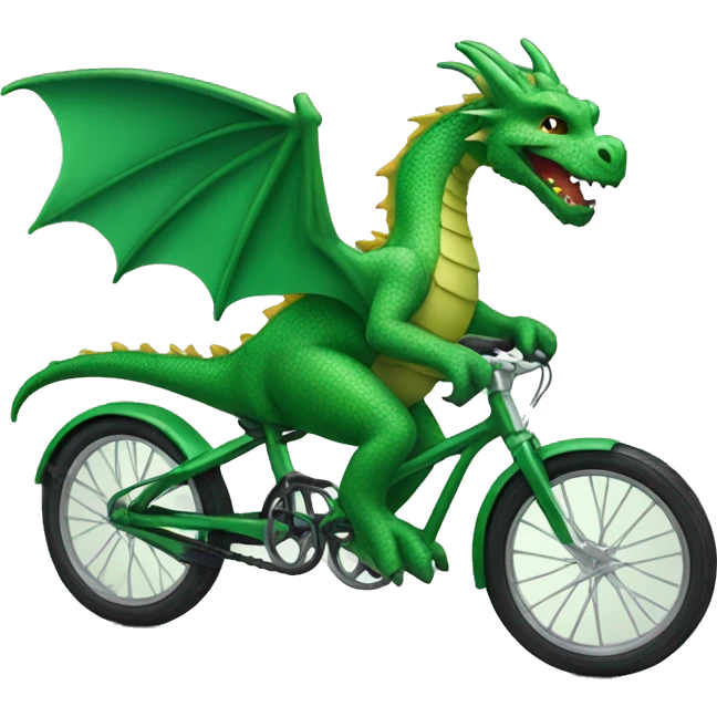 green dragon riding a bike  emoji