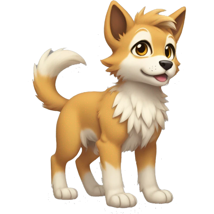 Anthro Fur-Sona Puppy-Fakémon Full Body emoji