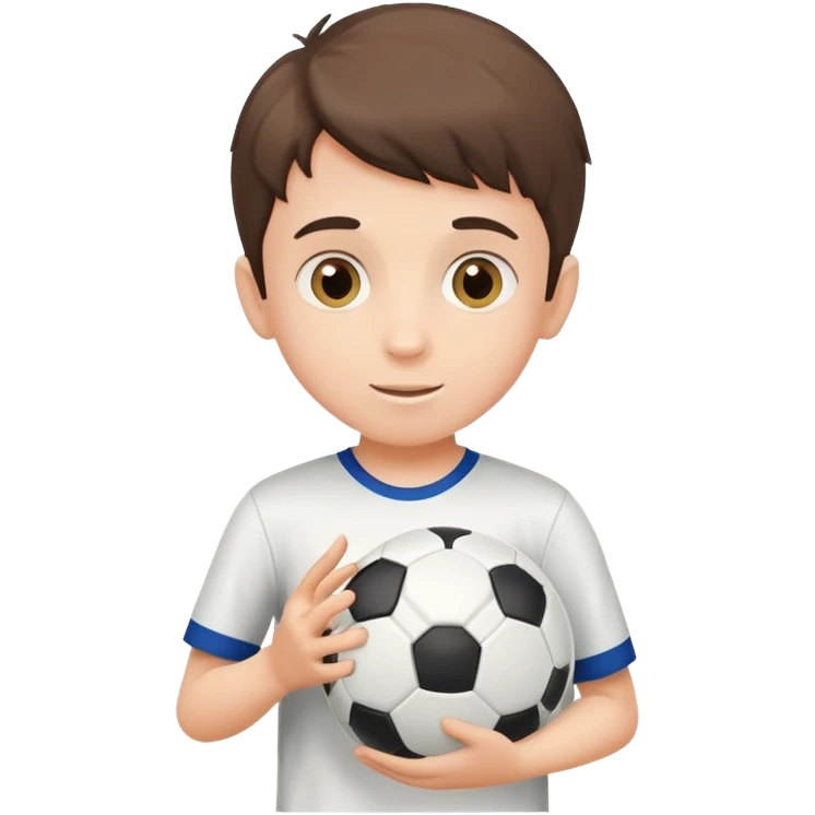Boy with a soccer ball, holding it or playing with it emoji