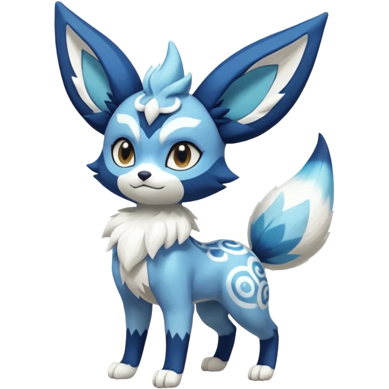 Glaceon-Fennekin-Meowstic-Fakémon-hybrid-creature (full body)  emoji