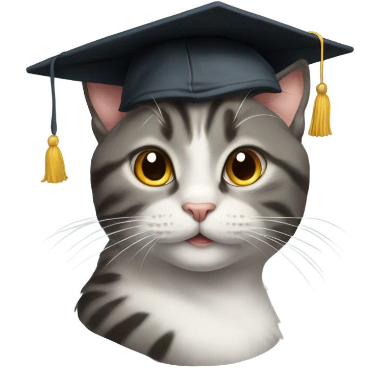 cat with student cap emoji