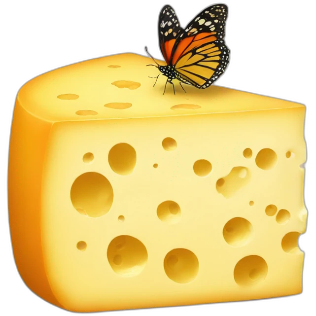 Cheese with butterfly emoji