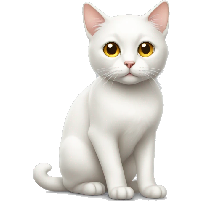 curious white cat emoji