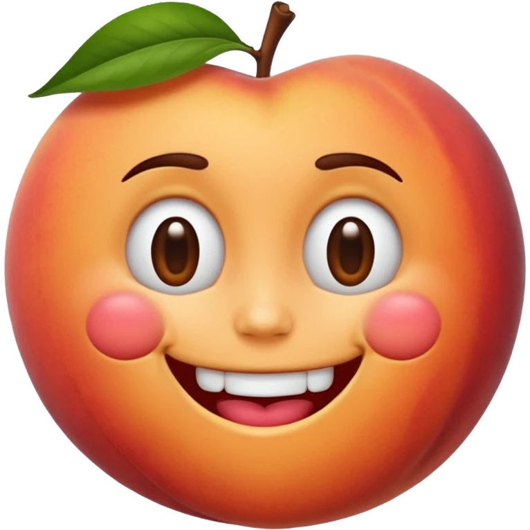 Emoji eating a peach emoji