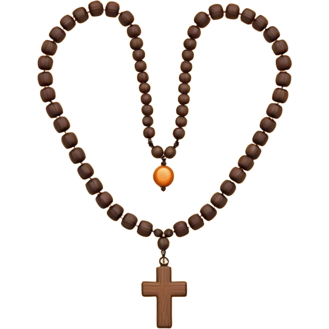 monk necklace object icon, wooden prayer beads with simple pendant, spiritual minimal design, natural wood texture, subtle sacred aura, 3D cartoon style, mobile game icon style, centered, clean background, no text, no watermark
 emoji