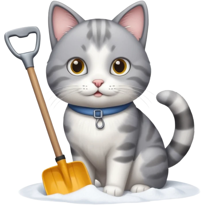 Katze arbeitet mit schneeschieber  emoji