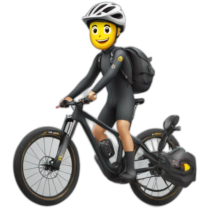 Macron sur un vélo VTT enduro  emoji