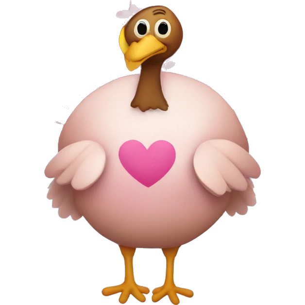 Thanksgiving turkey with pink hearts and stars emoji