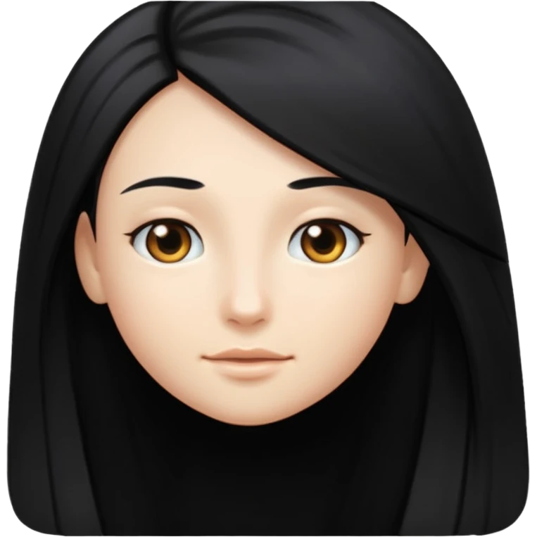 Long black hair  emoji