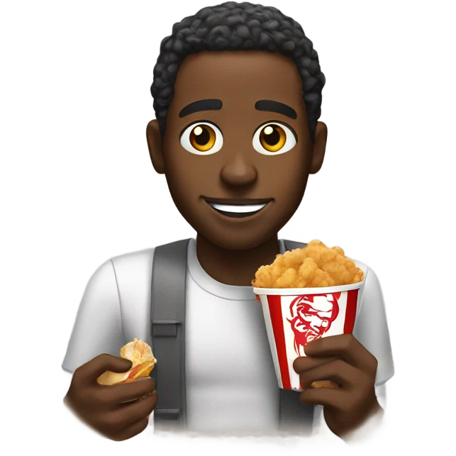 Black man eating kfc emoji