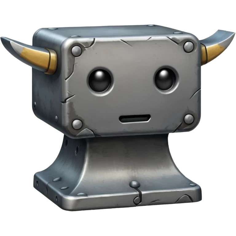 Anvil with a face emoji