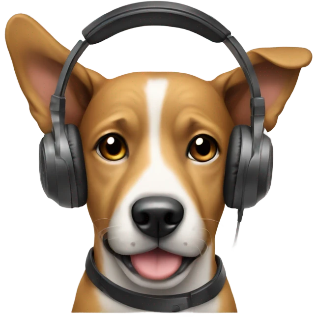 Dog wearing headphones emoji