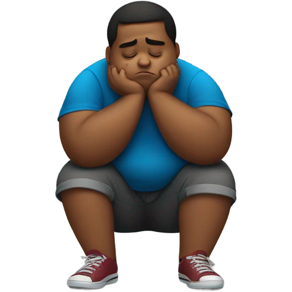Sad Fat teenager  emoji
