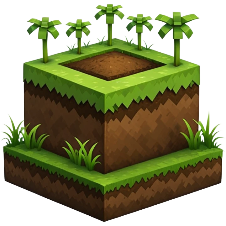 minecraft grass dirt block, no face emoji