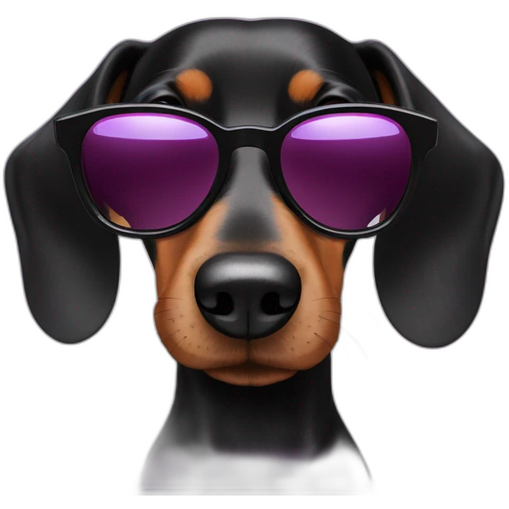 black dachshund in sunglasses head shot emoji