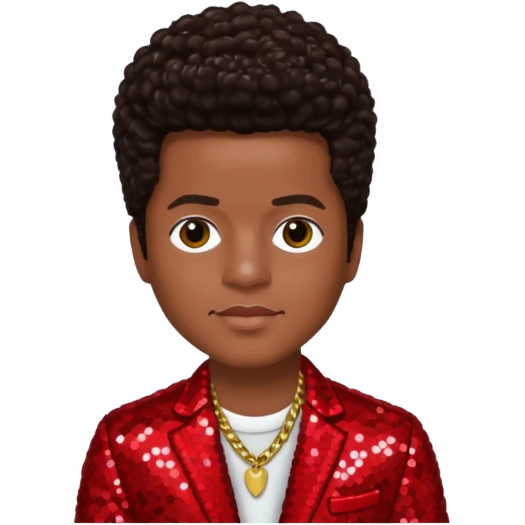 Bruno Mars with Dark Brown Hair, Red Sequin Outfit emoji