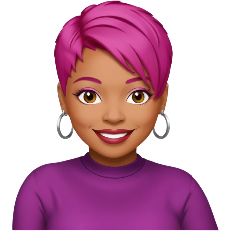 Tionne T-Boz Watkins with short magenta red hair emoji