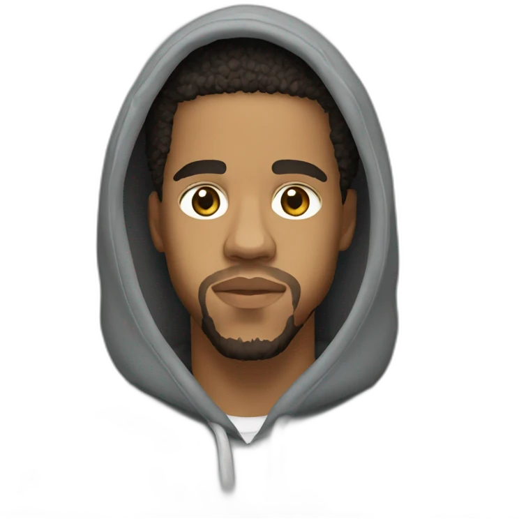 J cole in a grey hoodie emoji