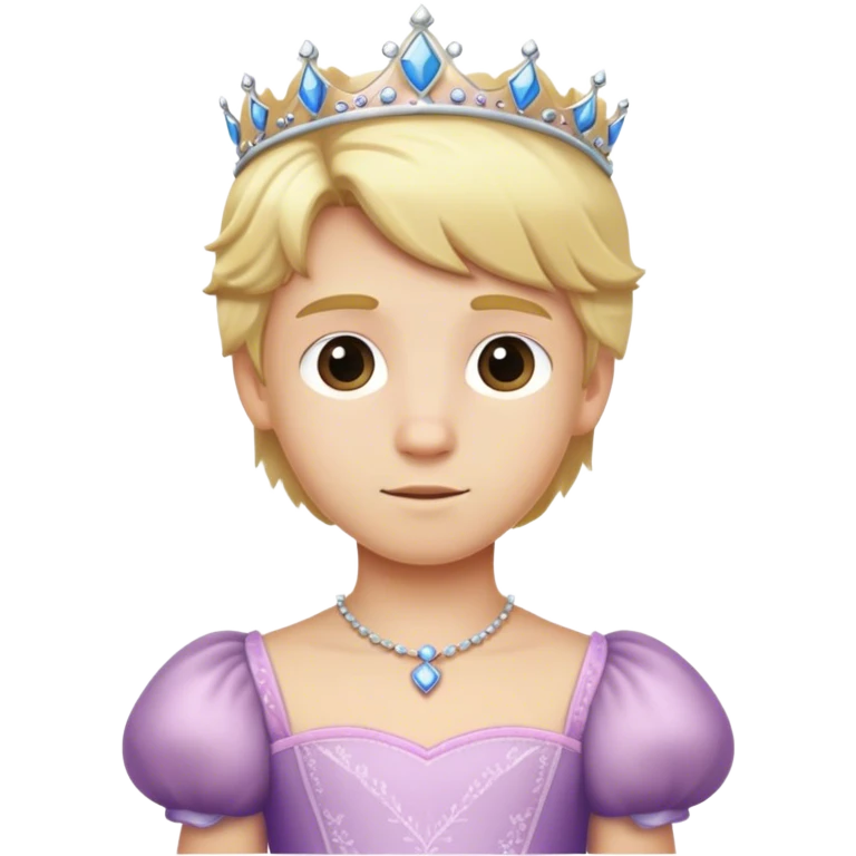 Boy with blond hair as a princess emoji