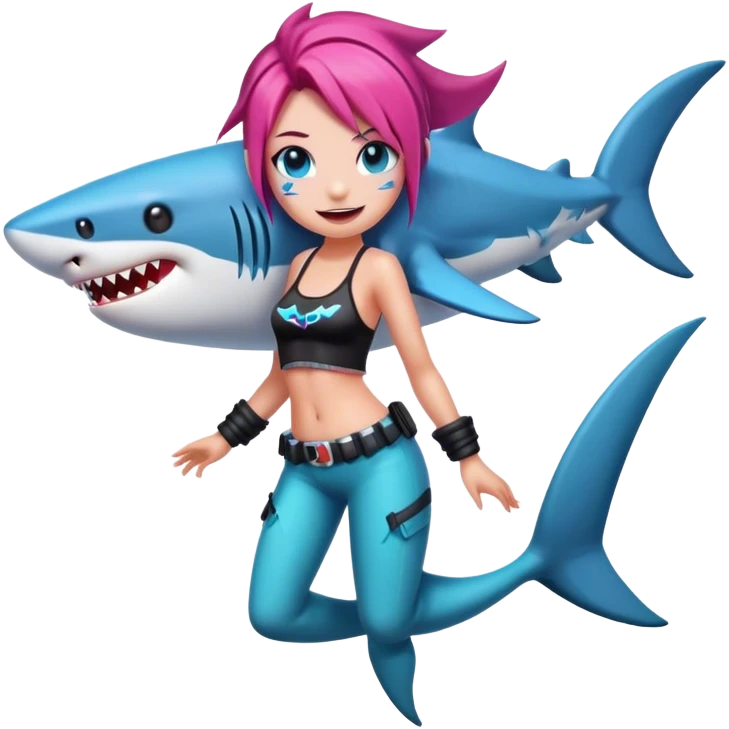 Jinx with shark outfit emoji