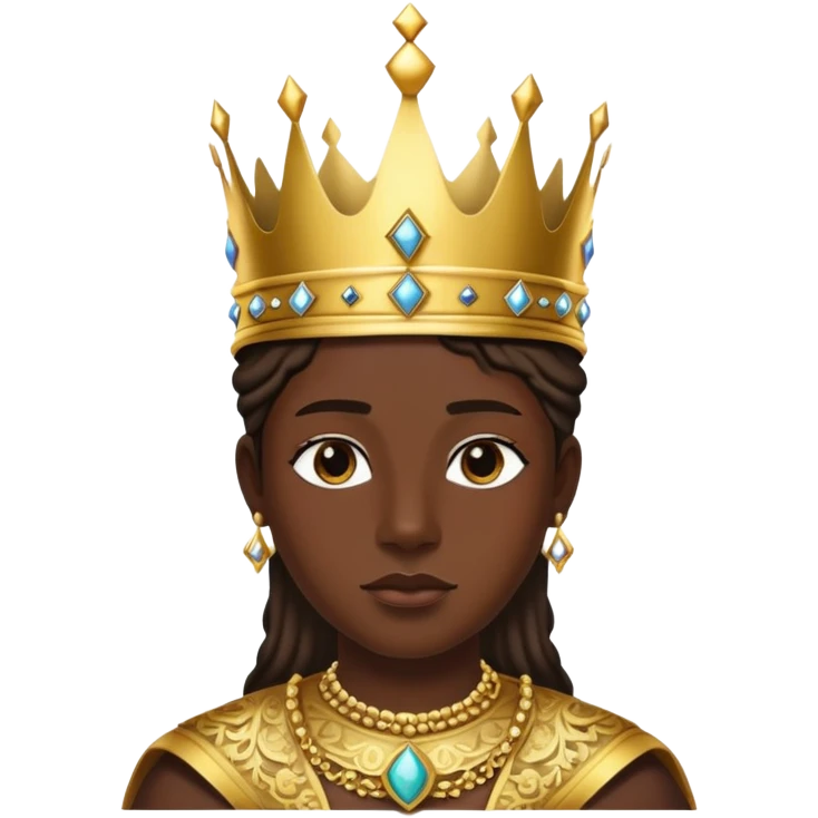 Dark skin christ gold crown emoji