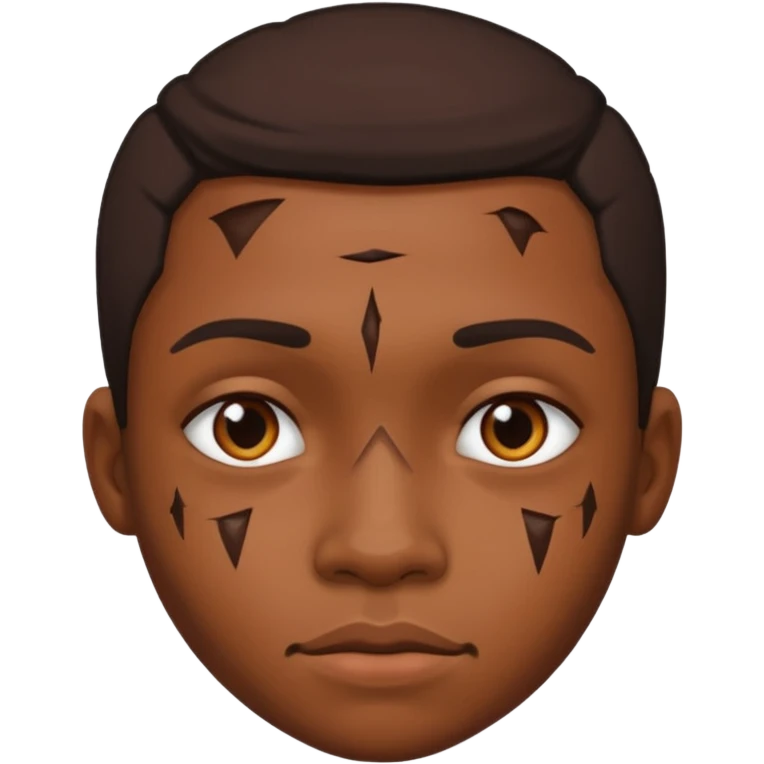 Faça um personagem negro com cicatrizes no rosto emoji