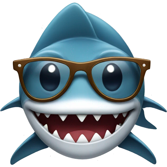 Shark with hat and glasses emoji