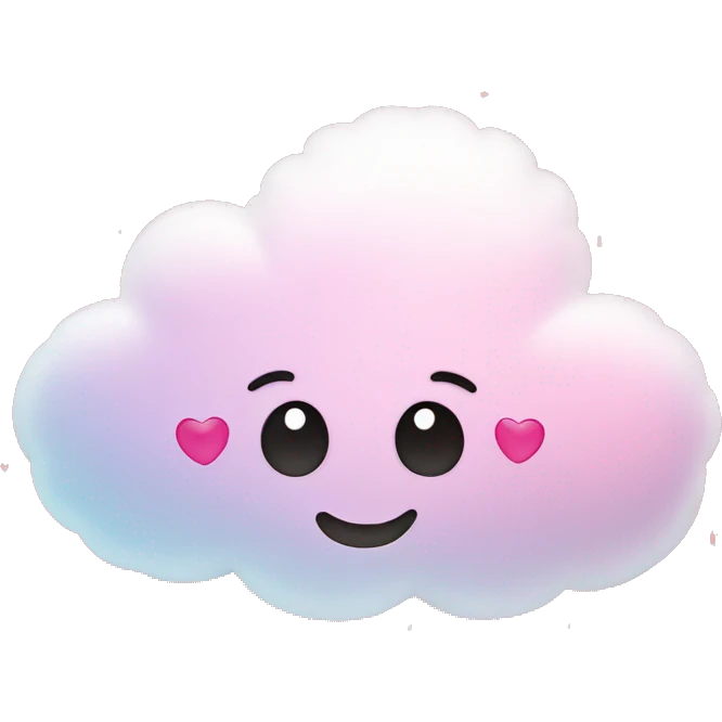 Cloud with pink heart and sparkles emoji