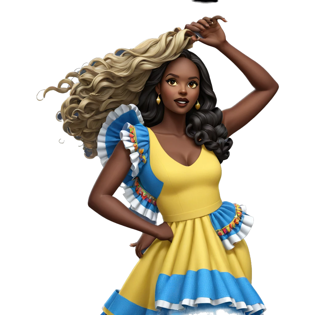 dark-skinned girl in elegant dress emoji