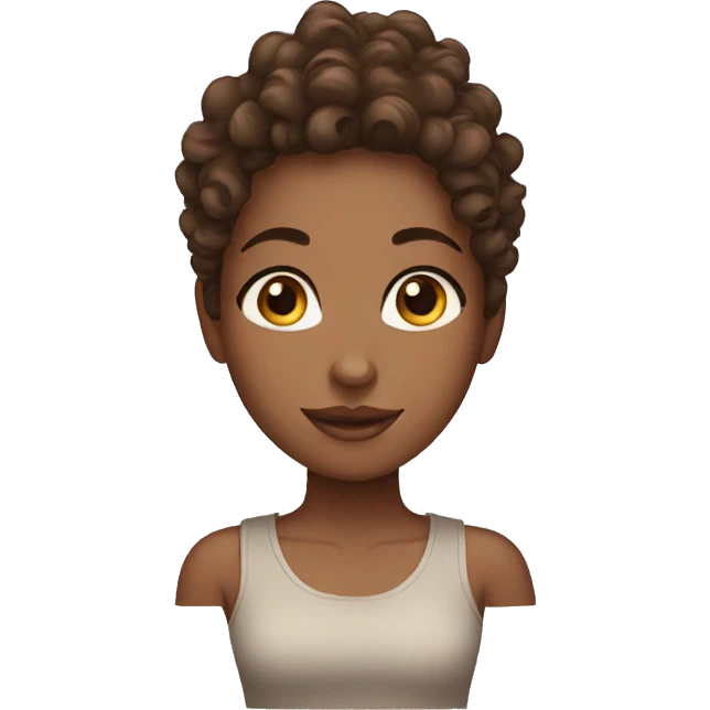 Girl Curly hair brown emoji