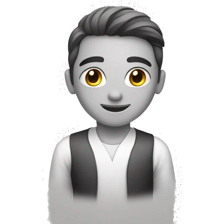 Confident boy in white shirt emoji