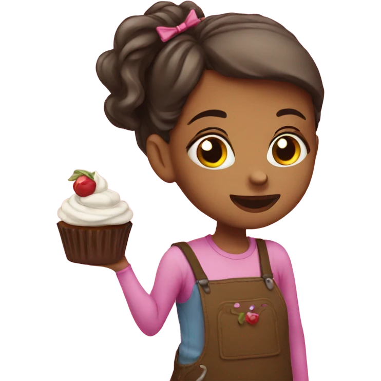 girl with a cupcake emoji