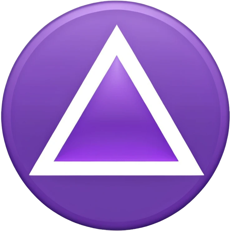 A Solid purple circle with a white triangle facing to the right emoji
