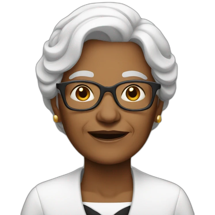 old woman in monochrome outfit emoji