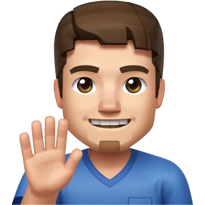 A minecraft character Steve which is doing mean 67 emoji