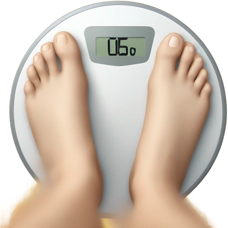 Man’s feet on weight loss scale emoji