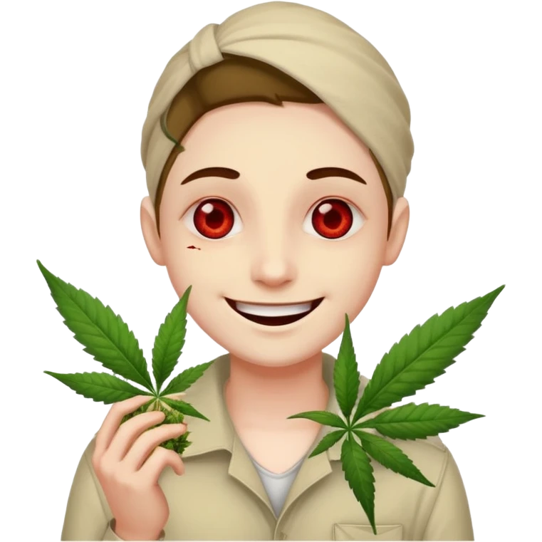 Make an emoji of a person extremely high off weed emoji