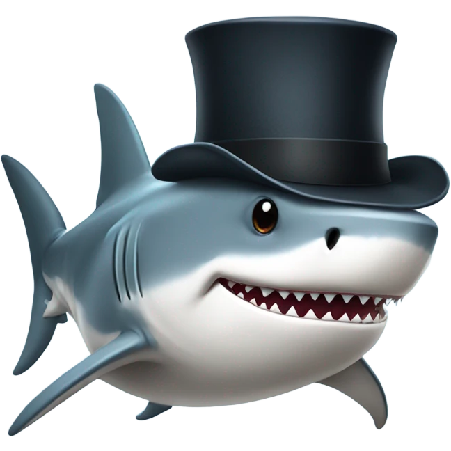 Shark with tophat emoji