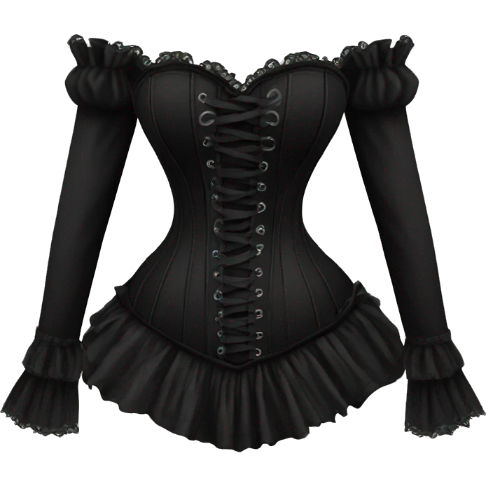 gothic black long sleeve corset emoji