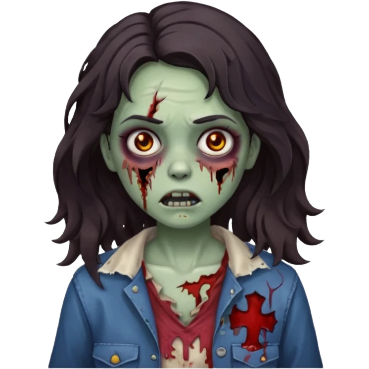 zombie girl wavy emoji