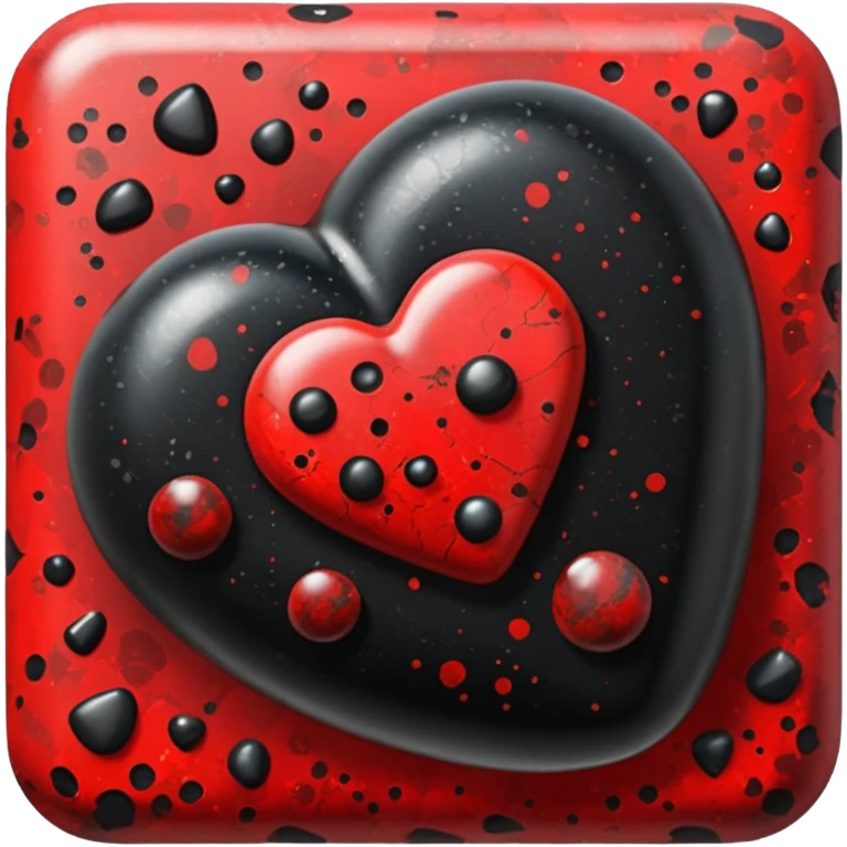  Tumbled glossy shiny black and red Bloodstone emoji