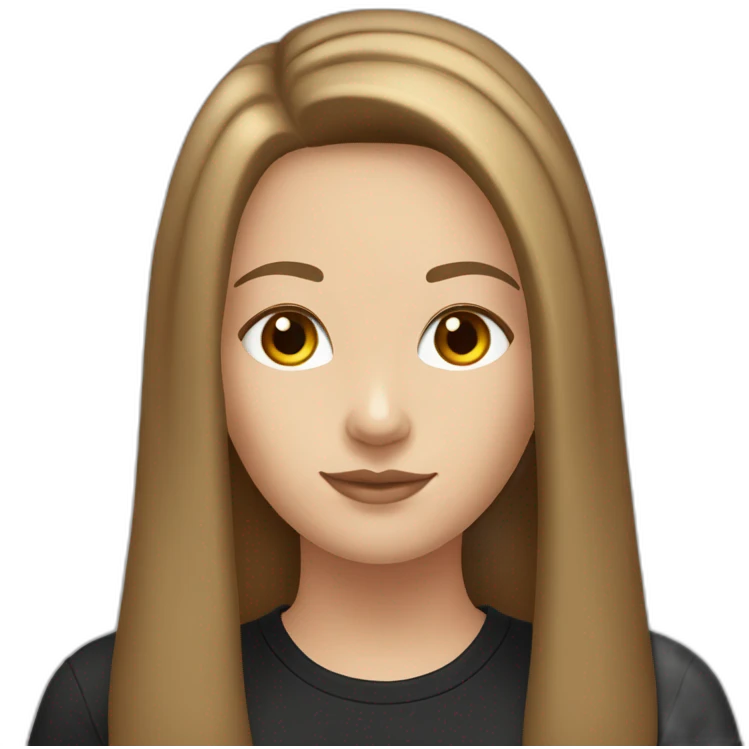 white-girl-with-long-brown-straight-hair-with-brown-eyes-in-a-black-t-shirt emoji