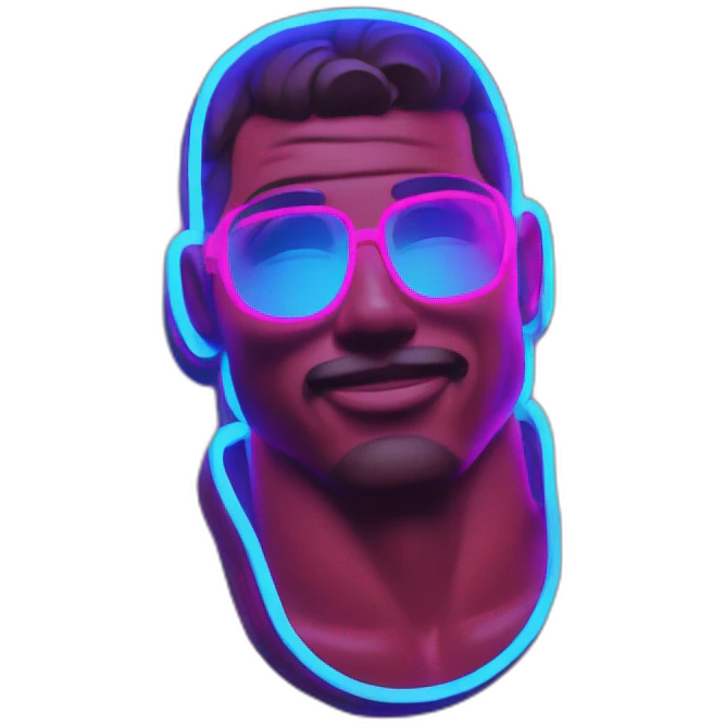 Juicy booty neon sign style man emoji