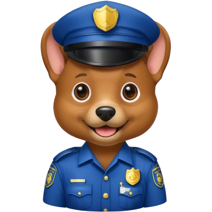Polis üniforması giyen köpek emoji