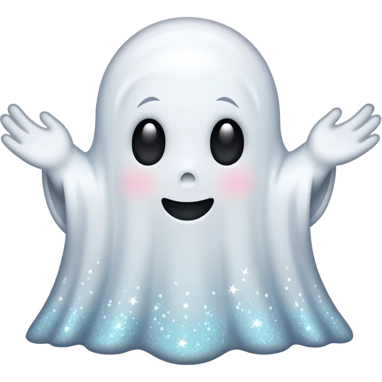 glitter white ghost emoji