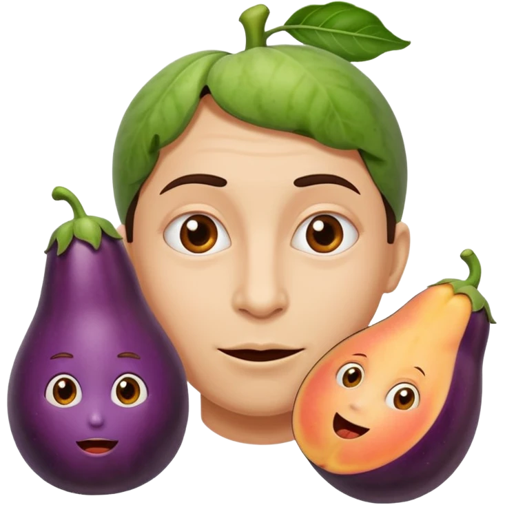 Weird emoji with eggplant and peaches emoji