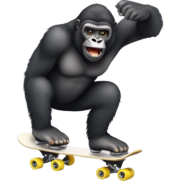 skating-gorilla emoji