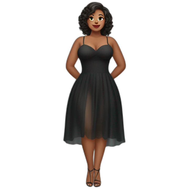 full body curvy beauty transparent dress emoji