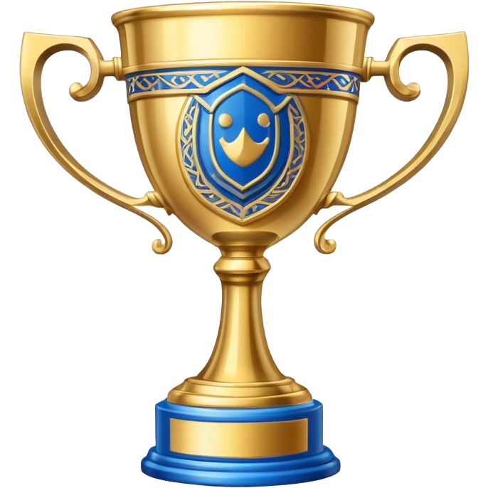 championship trophy cup with blue details emoji
